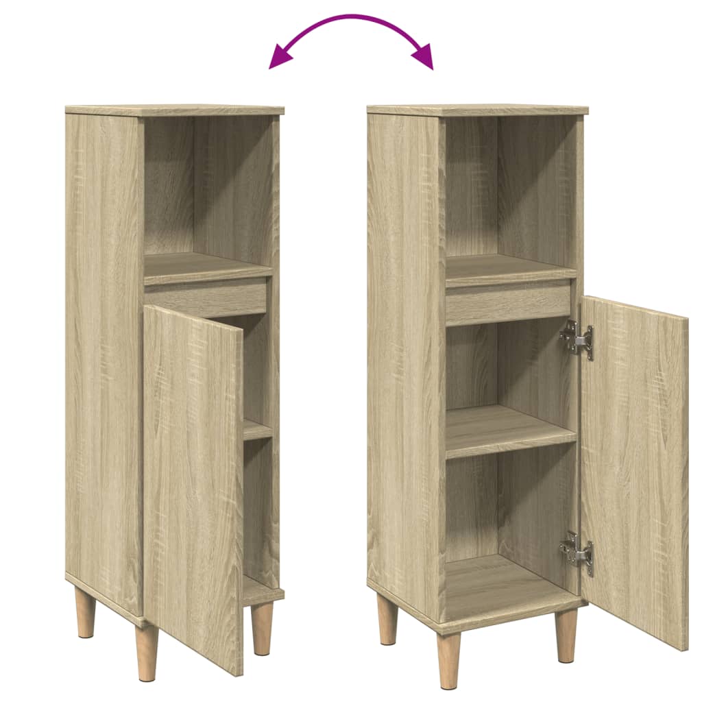 Sonoma Oak Bathroom Cabinet 30x30x100 cm - Engineered Wood