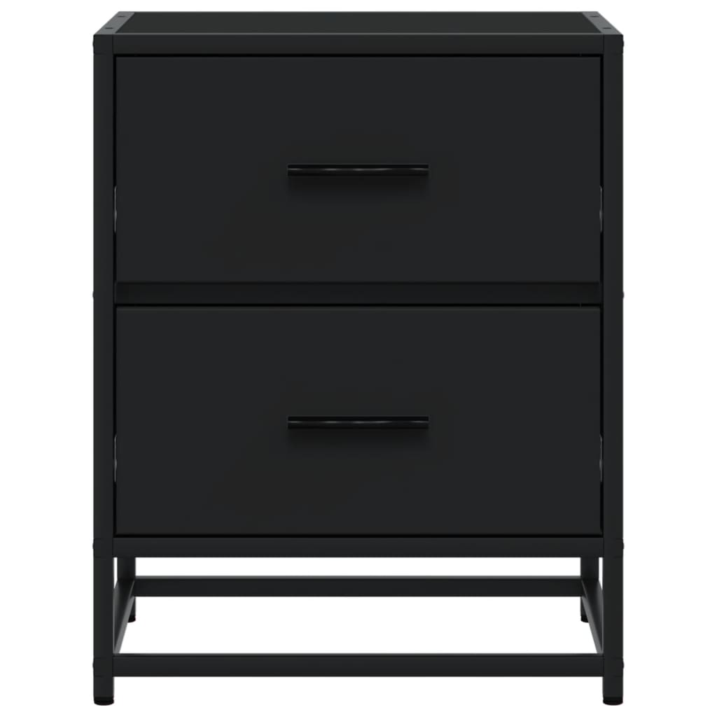 Black Engineered Wood Bedside Cabinets Set, 40x31x50 cm, 2 pcs