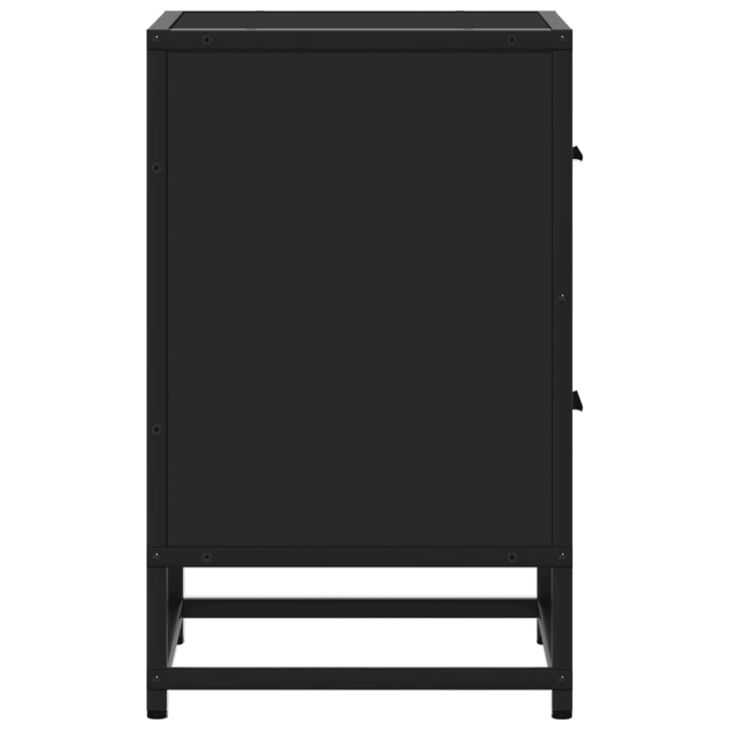 Black Engineered Wood Bedside Cabinets Set, 40x31x50 cm, 2 pcs