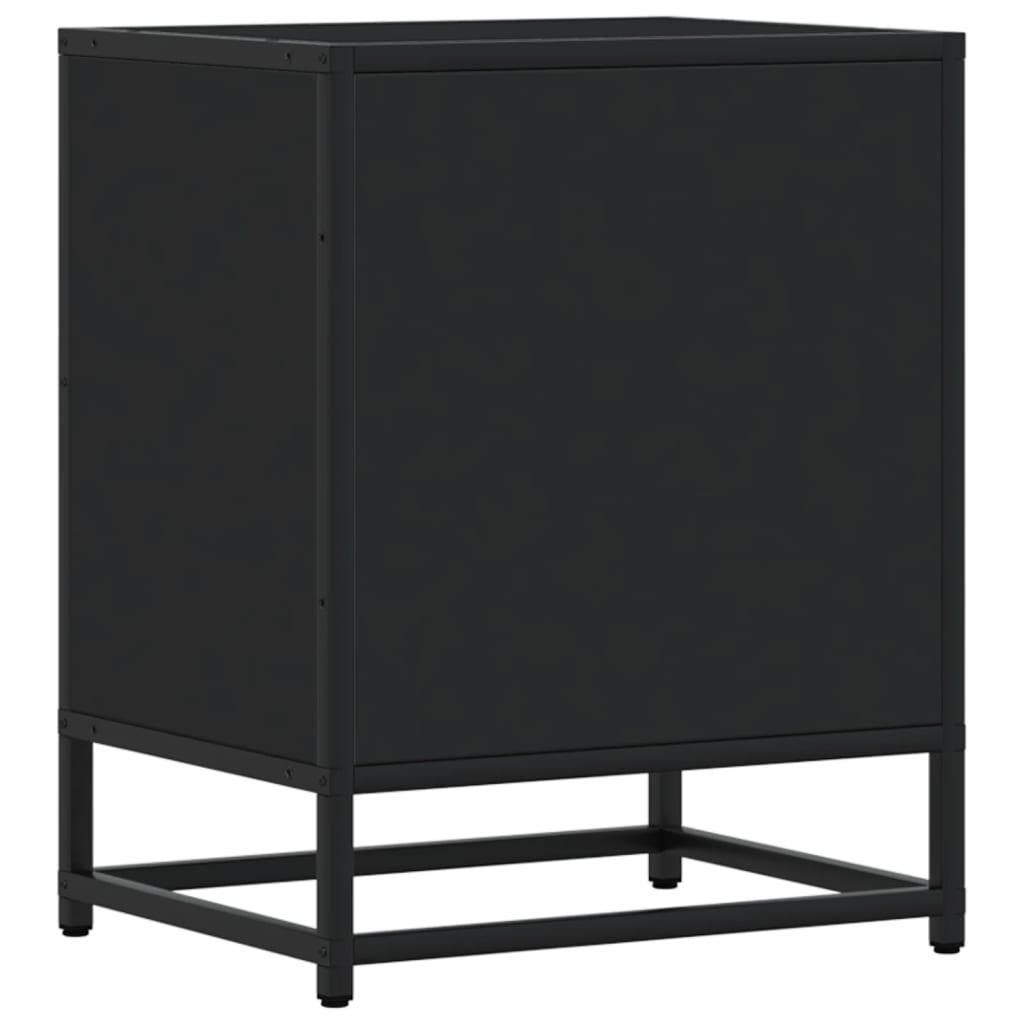 Black Engineered Wood Bedside Cabinets Set, 40x31x50 cm, 2 pcs