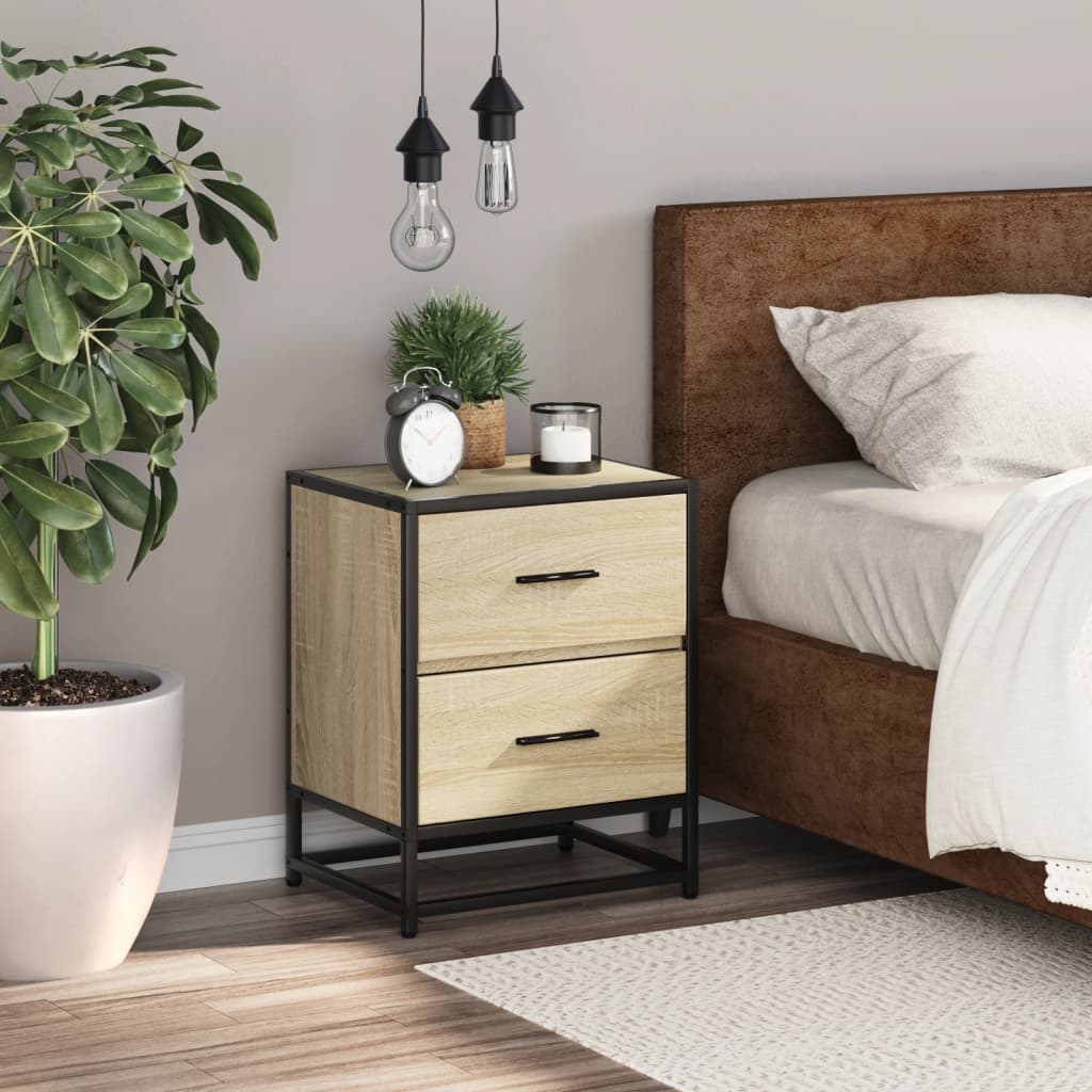 Sonoma Oak Bedside Cabinet - 40x31x50 cm Engineered Wood