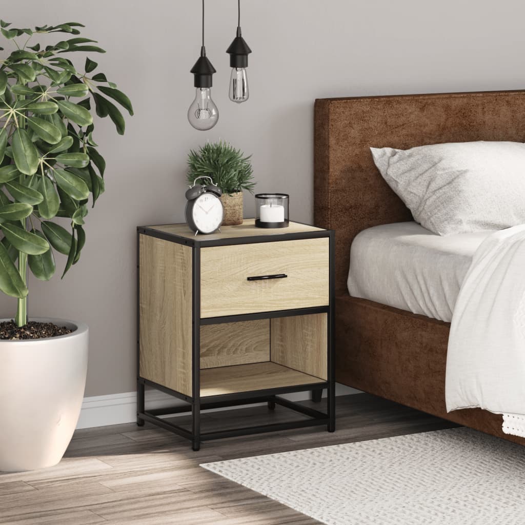 Sonoma Oak Bedside Cabinet - 40x31x50 cm, Engineered Wood