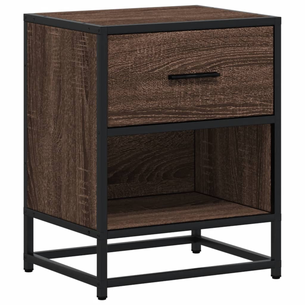 Brown Oak Bedside Cabinet, 40x31x50 cm, Engineered Wood