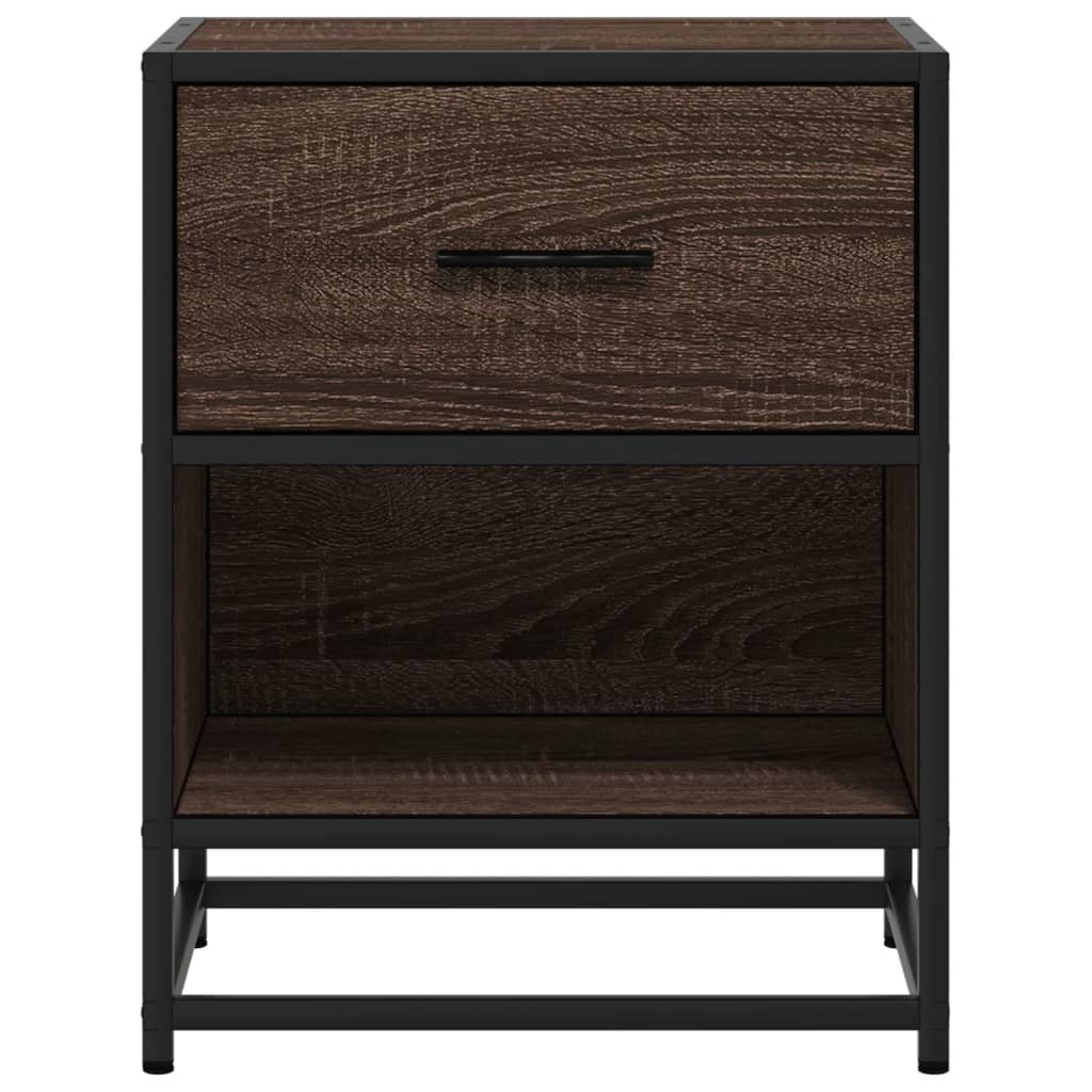 Brown Oak Bedside Cabinet, 40x31x50 cm, Engineered Wood