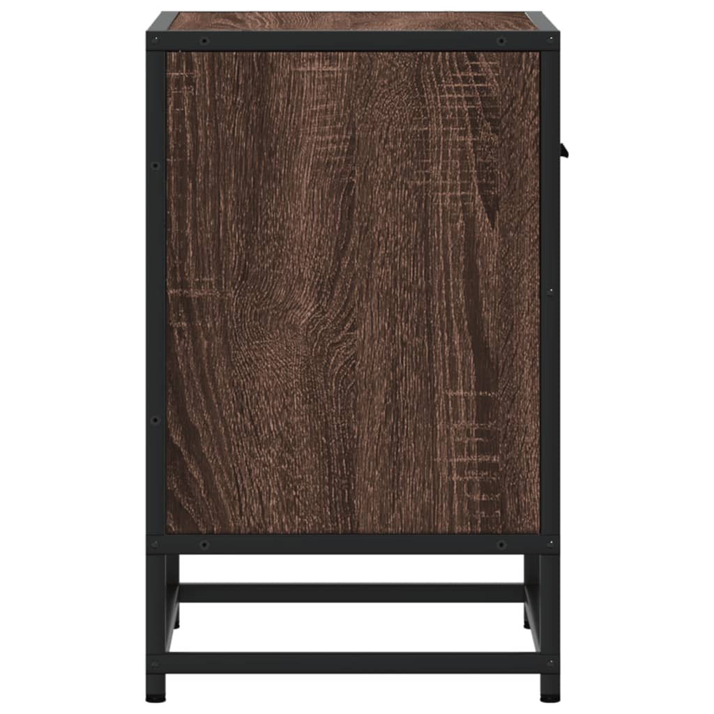 Brown Oak Bedside Cabinet, 40x31x50 cm, Engineered Wood