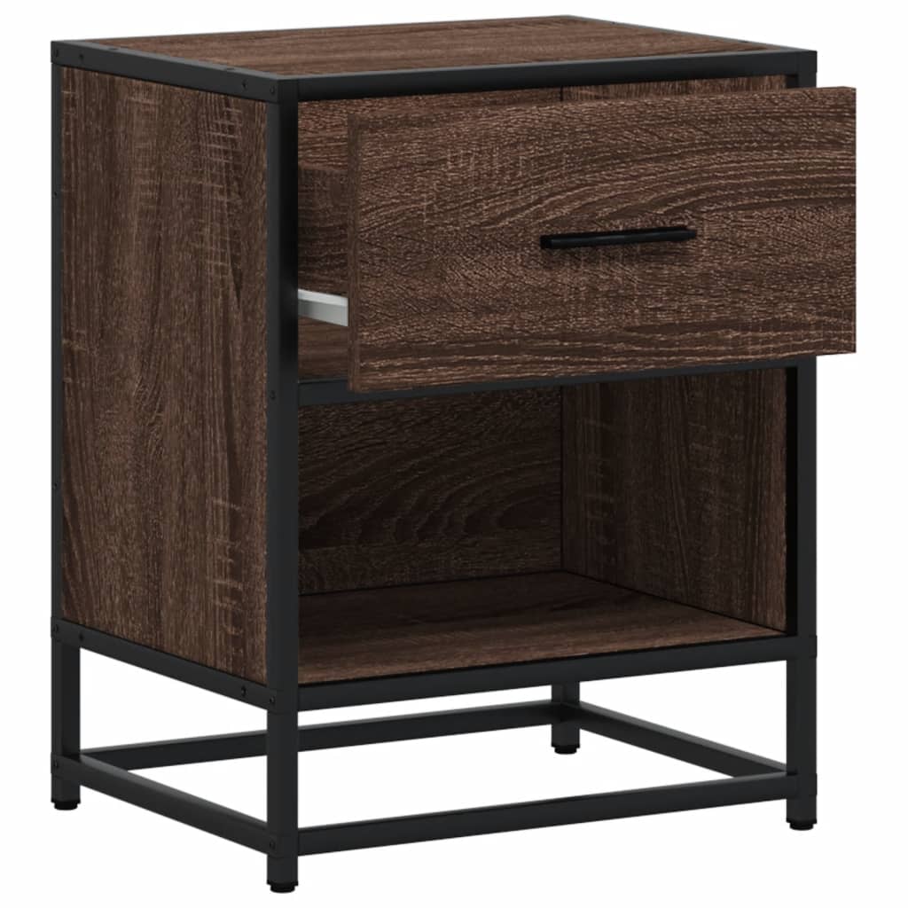 Brown Oak Bedside Cabinet, 40x31x50 cm, Engineered Wood