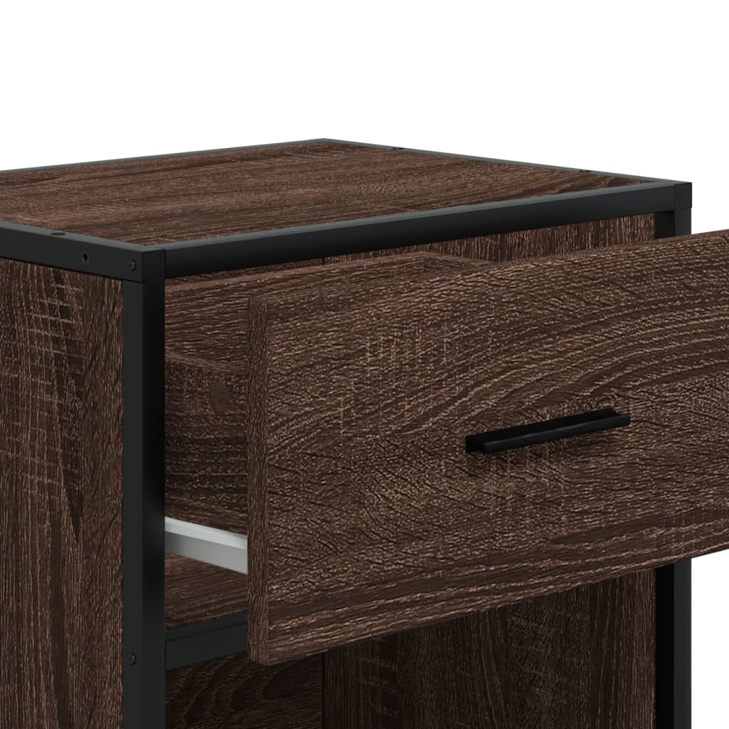 Brown Oak Bedside Cabinet, 40x31x50 cm, Engineered Wood