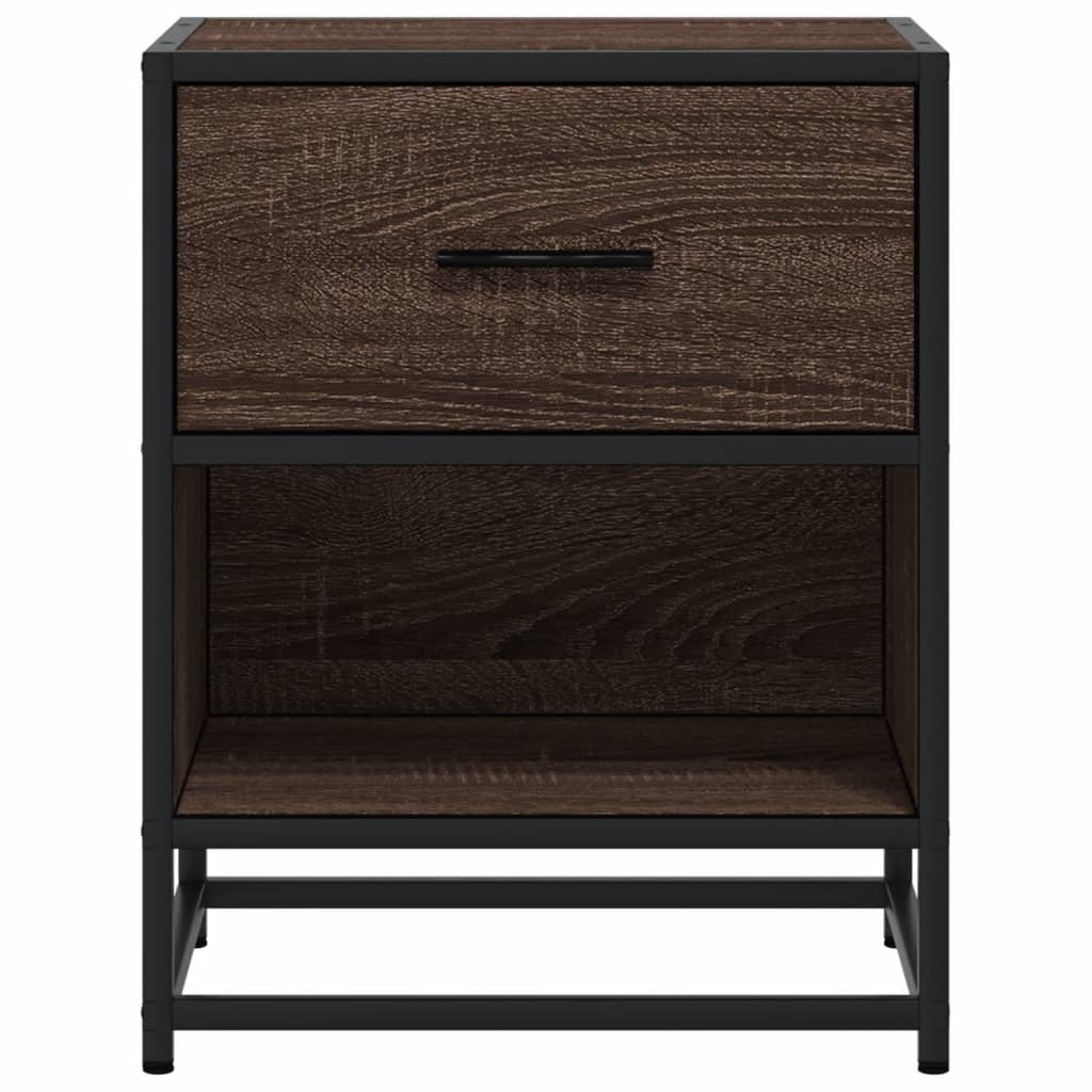 Brown Oak Bedside Cabinets Set of 2 - 40x31x50 cm, Engineered Wood