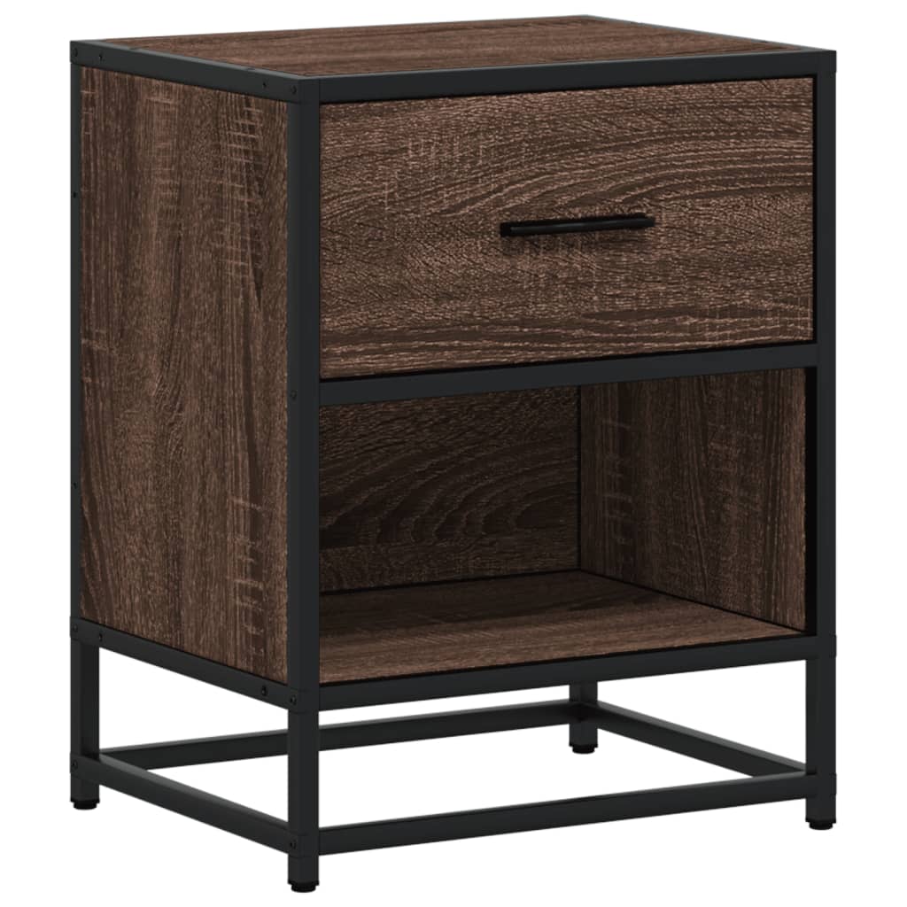Brown Oak Bedside Cabinets Set of 2 - 40x31x50 cm, Engineered Wood