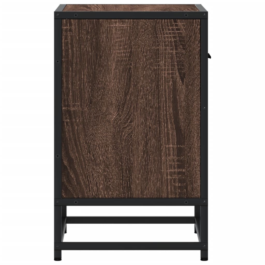 Brown Oak Bedside Cabinets Set of 2 - 40x31x50 cm, Engineered Wood