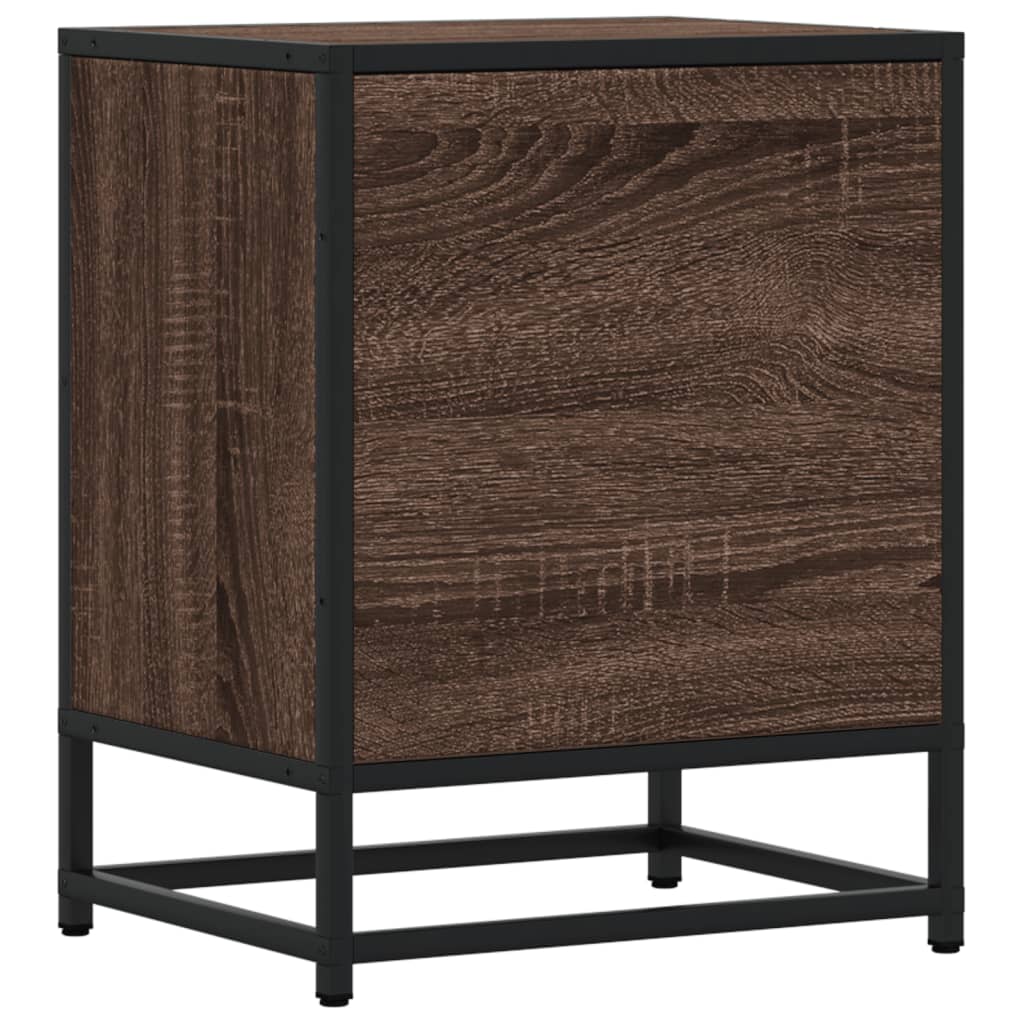 Brown Oak Bedside Cabinets Set of 2 - 40x31x50 cm, Engineered Wood