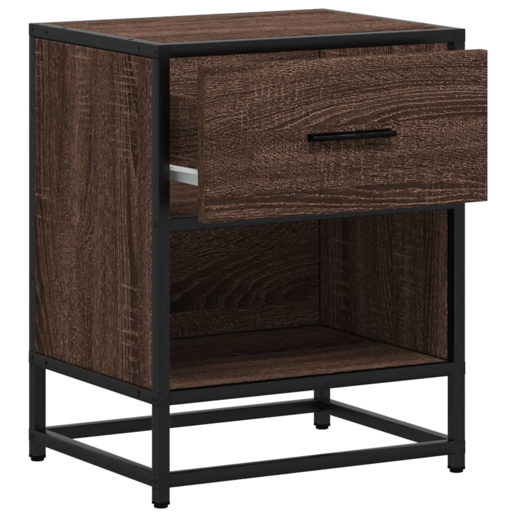 Brown Oak Bedside Cabinets Set of 2 - 40x31x50 cm, Engineered Wood