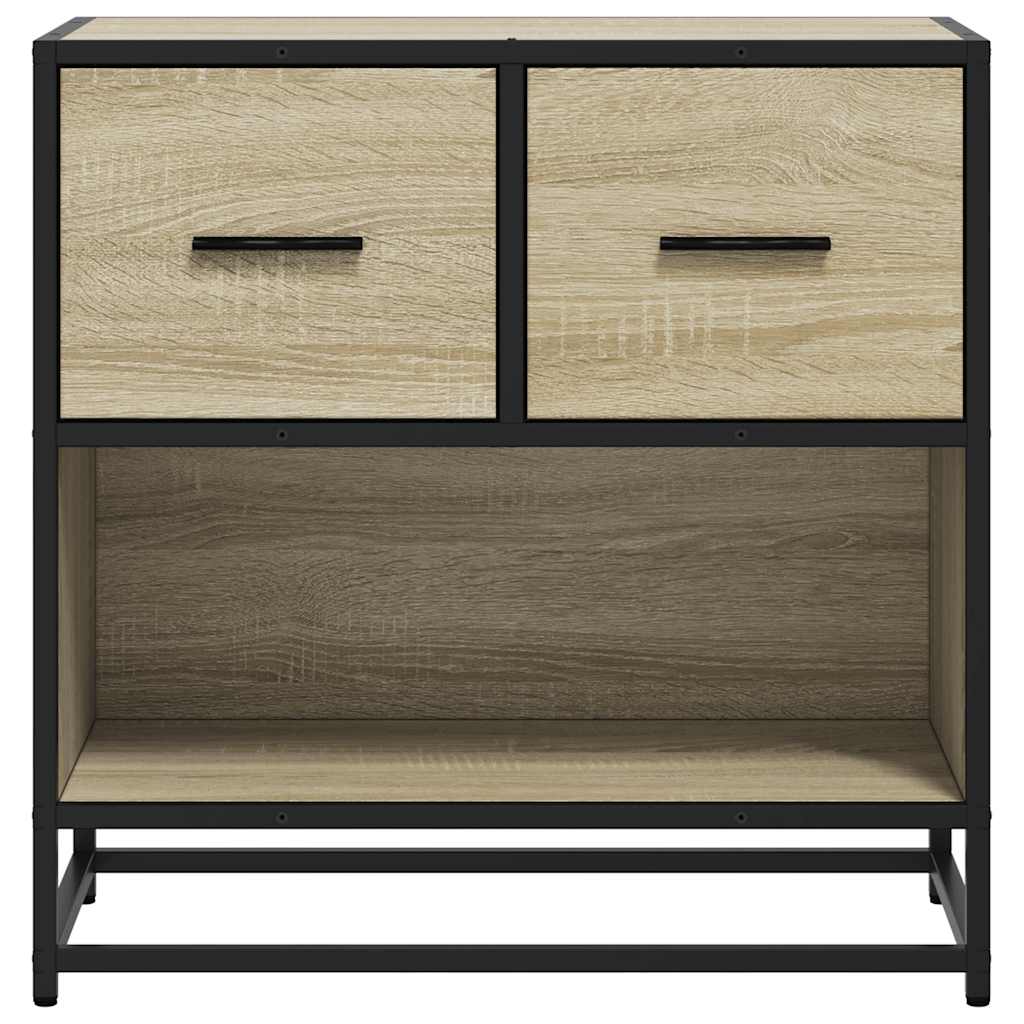 Sonoma Oak Bedside Cabinet 60x31x60cm - Wood & Metal Design
