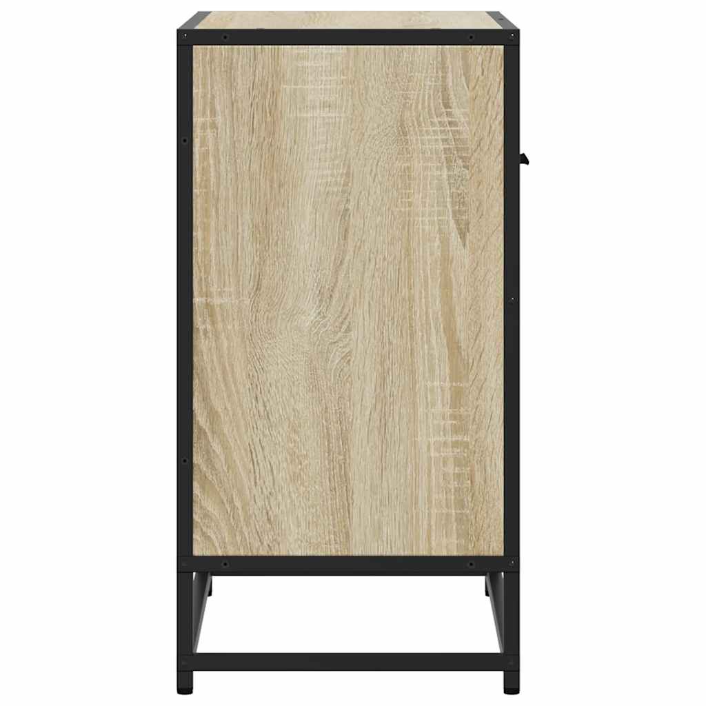 Sonoma Oak Bedside Cabinet 60x31x60cm - Wood & Metal Design