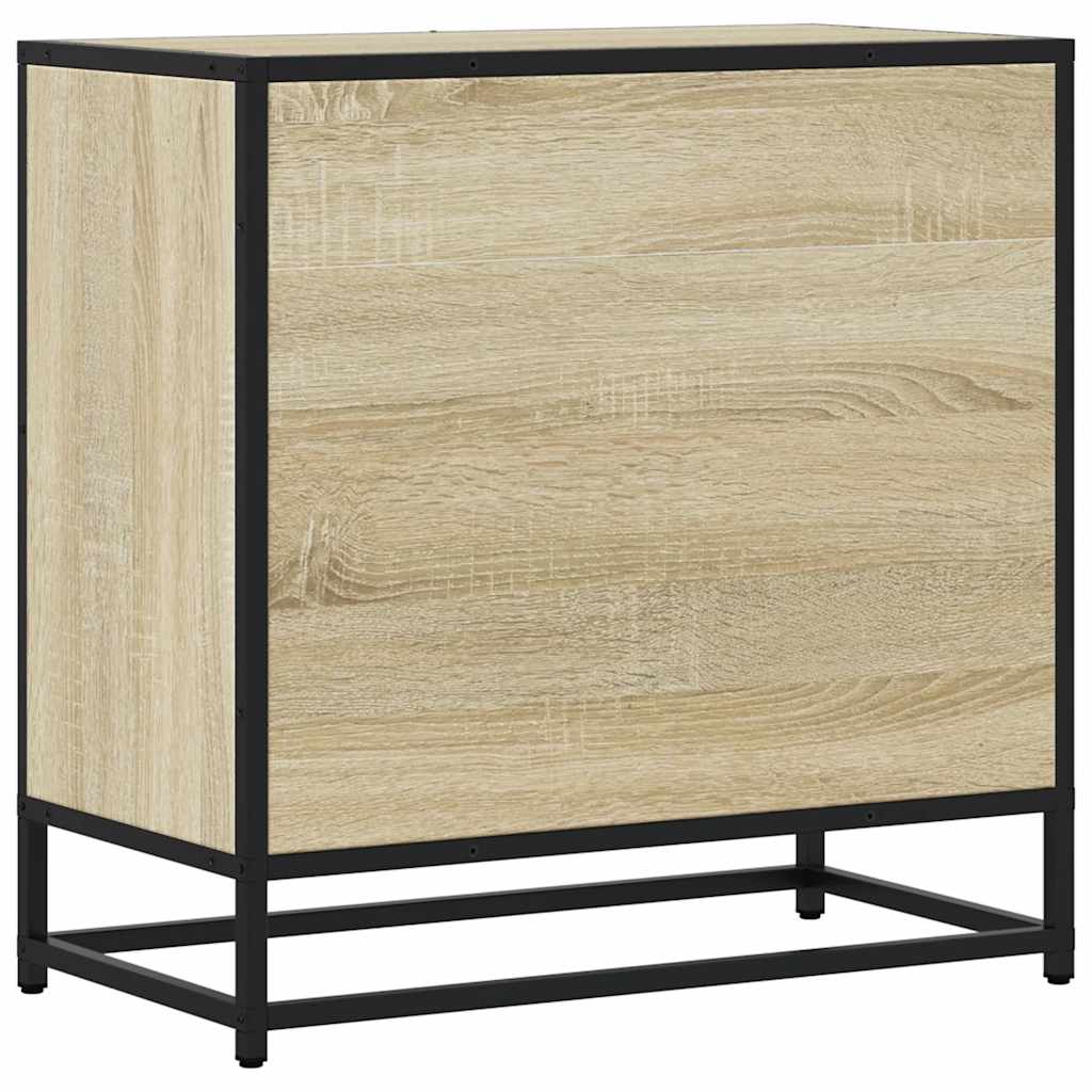 Sonoma Oak Bedside Cabinet 60x31x60cm - Wood & Metal Design