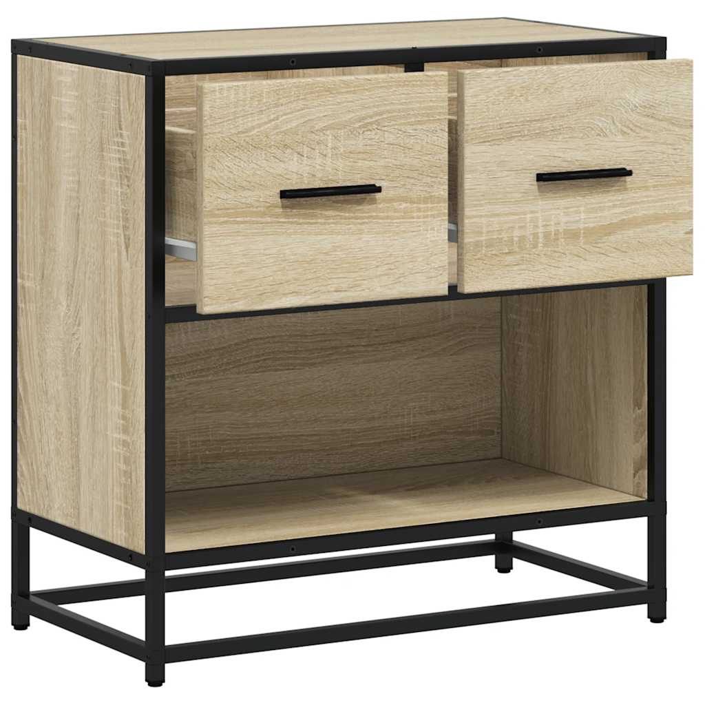 Sonoma Oak Bedside Cabinet 60x31x60cm - Wood & Metal Design