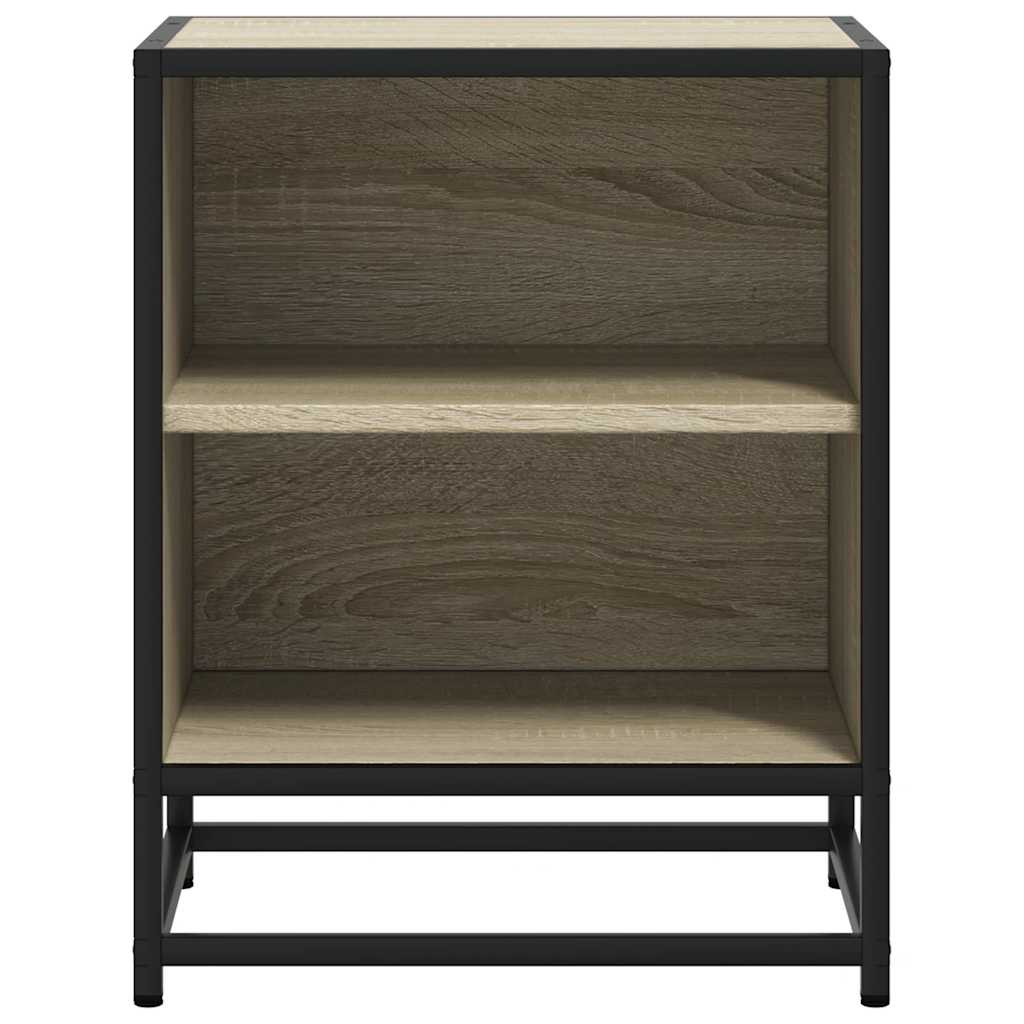 Modern Bedside Cabinet | Sonoma Oak & Metal | 40x31x50 cm