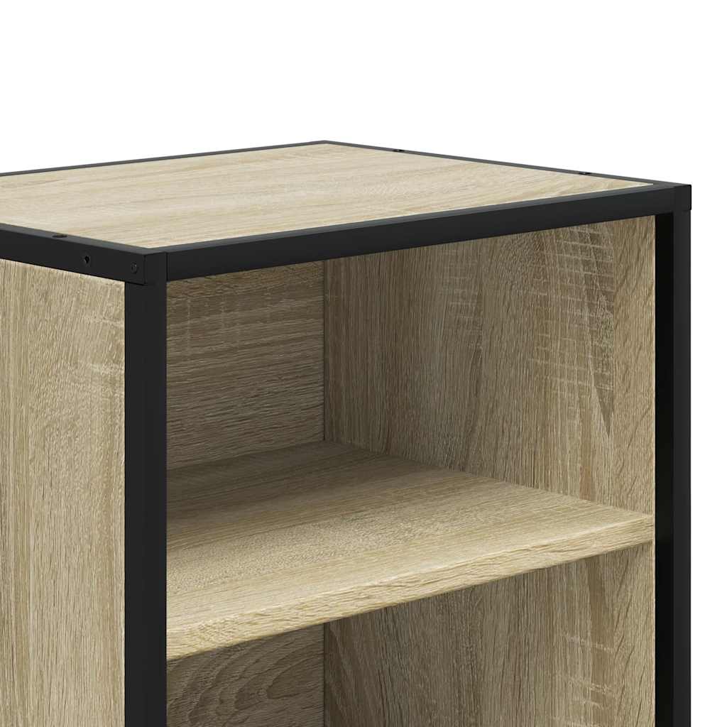 Modern Bedside Cabinet | Sonoma Oak & Metal | 40x31x50 cm