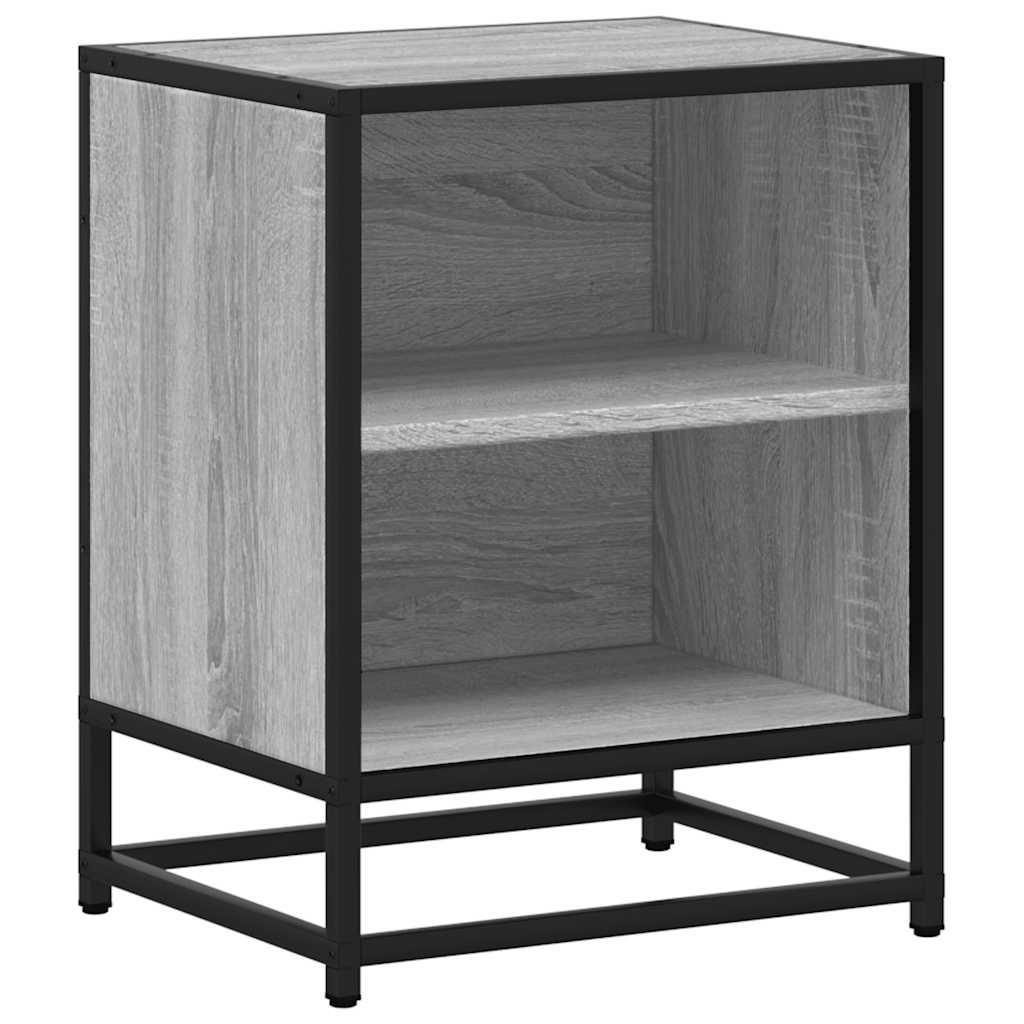 Grey Sonoma Bedside Cabinets 2 Pcs, 40x31x50cm, Wood & Metal
