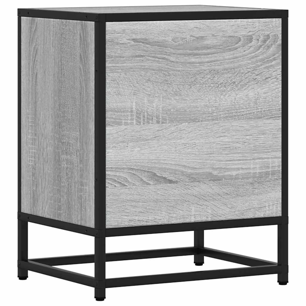 Grey Sonoma Bedside Cabinets 2 Pcs, 40x31x50cm, Wood & Metal