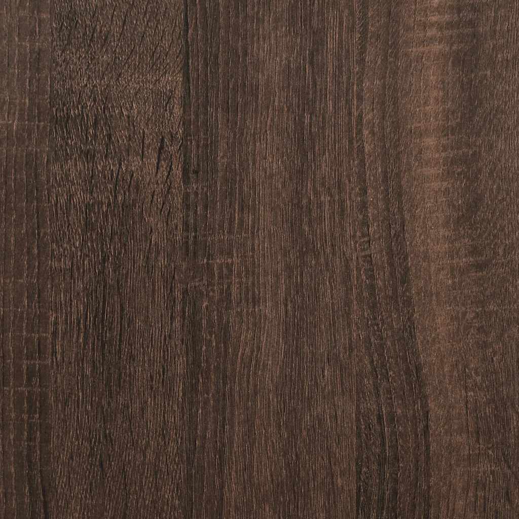 Brown Oak Bedside Cabinet 40x31x50 cm - Engineered Wood & Metal