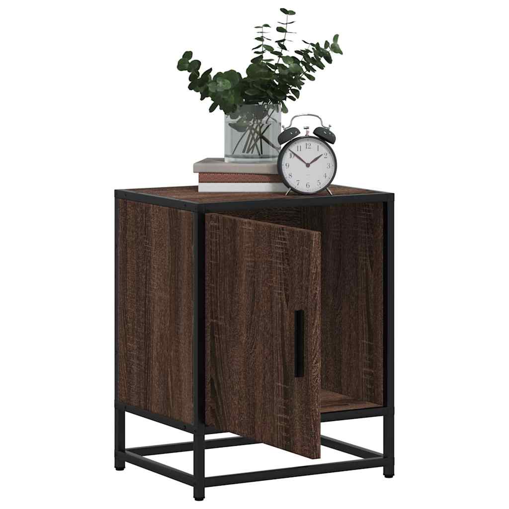 Brown Oak Bedside Cabinets Set - 2 pcs, 40x31x50 cm, Engineered Wood