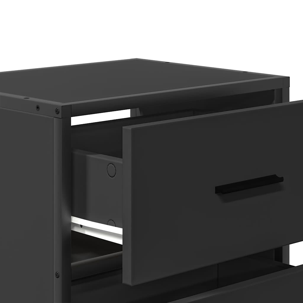 Sleek Black Wall-Mounted Bedside Cabinet - 40x31x39.5 cm MDF