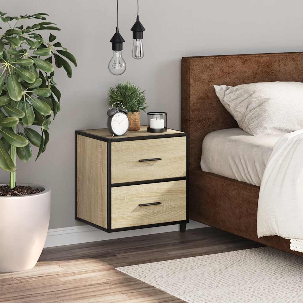 Sonoma Oak Wall-Mounted Bedside Cabinet 40x31x39.5 cm