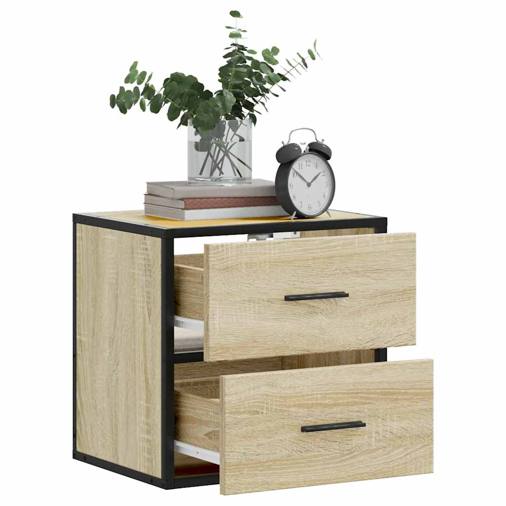 Sonoma Oak Wall-Mounted Bedside Cabinet 40x31x39.5 cm