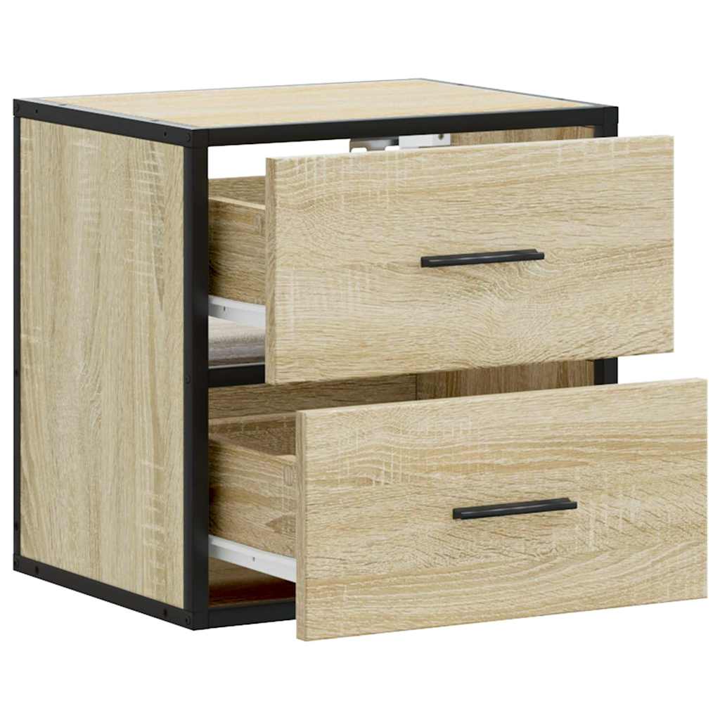 Sonoma Oak Wall-Mounted Bedside Cabinet 40x31x39.5 cm