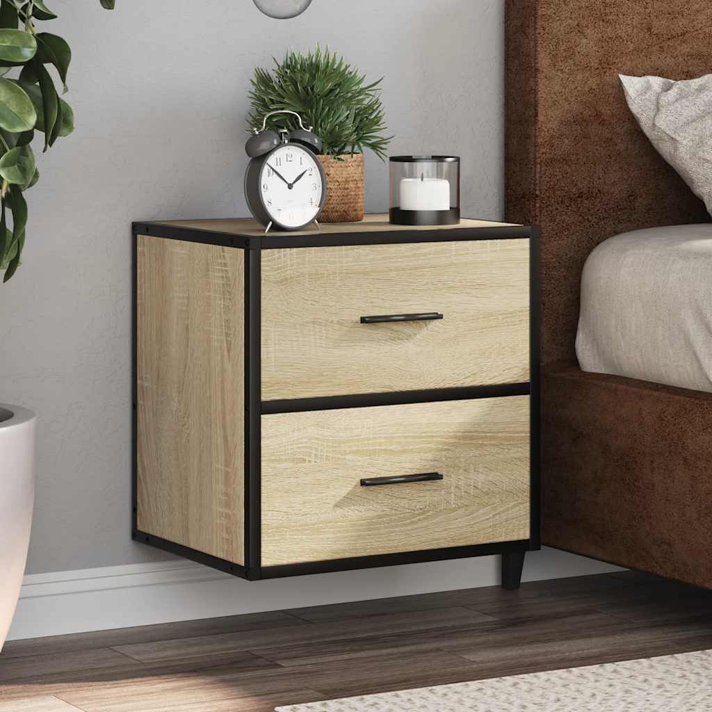 Sonoma Oak Wall-Mounted Bedside Cabinet 40x31x39.5 cm