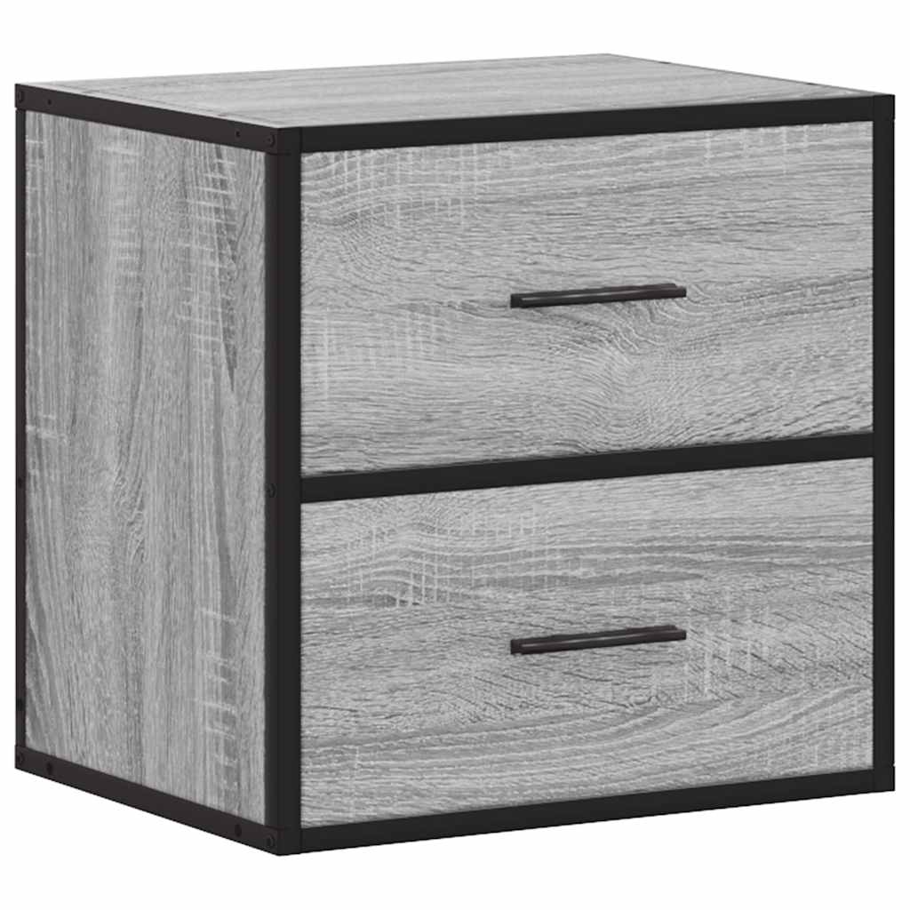 Grey Sonoma Wall-mounted Bedside Cabinet, 40x31x39.5 cm