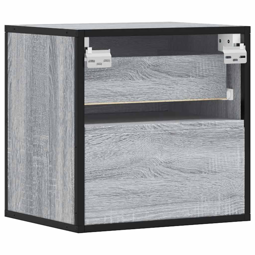 Grey Sonoma Wall-mounted Bedside Cabinet, 40x31x39.5 cm