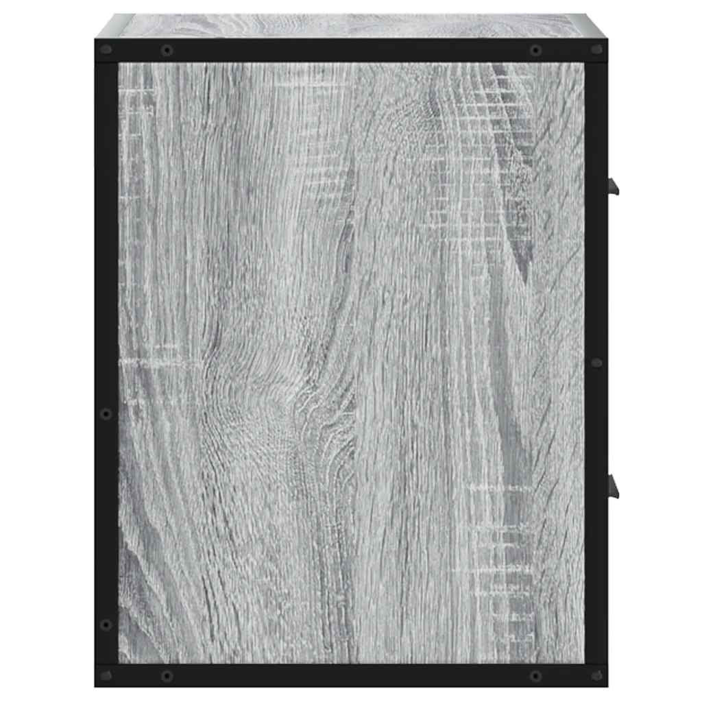 Grey Sonoma Wall-Mounted Bedside Cabinets Set of 2 - 40x31x39.5 cm