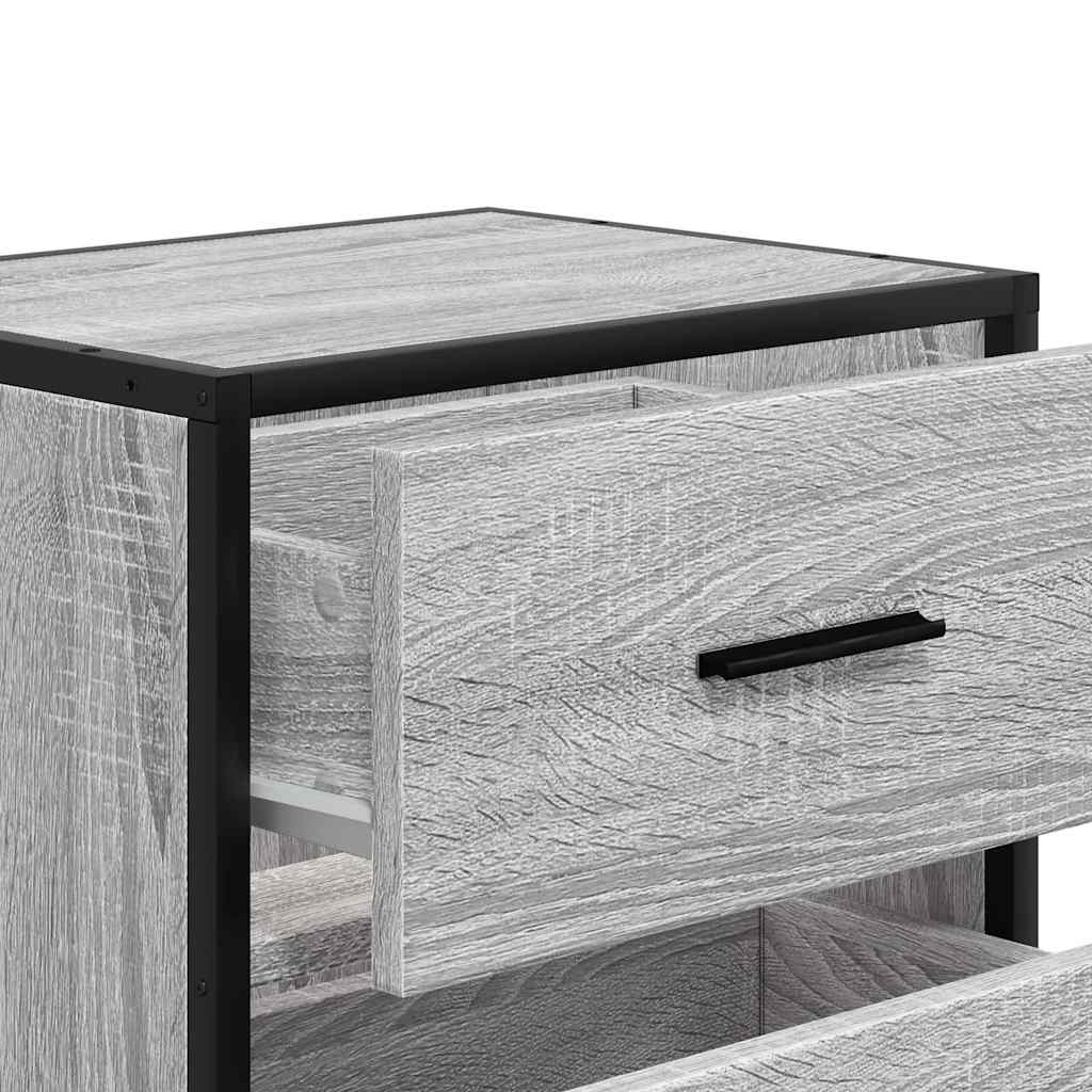 Grey Sonoma Wall-Mounted Bedside Cabinets Set of 2 - 40x31x39.5 cm