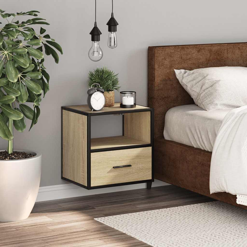 Sonoma Oak Wall-Mounted Bedside Cabinet 40x31x39.5 cm