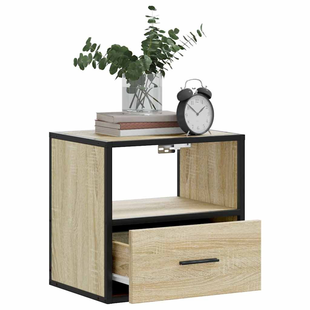 Sonoma Oak Wall-Mounted Bedside Cabinet 40x31x39.5 cm