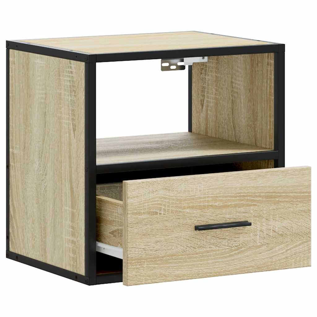 Sonoma Oak Wall-Mounted Bedside Cabinet 40x31x39.5 cm