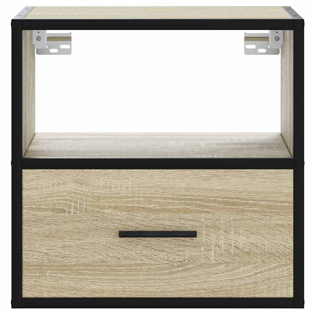 Sonoma Oak Wall-mounted Bedside Cabinets 2 pcs - 40x31x39.5 cm