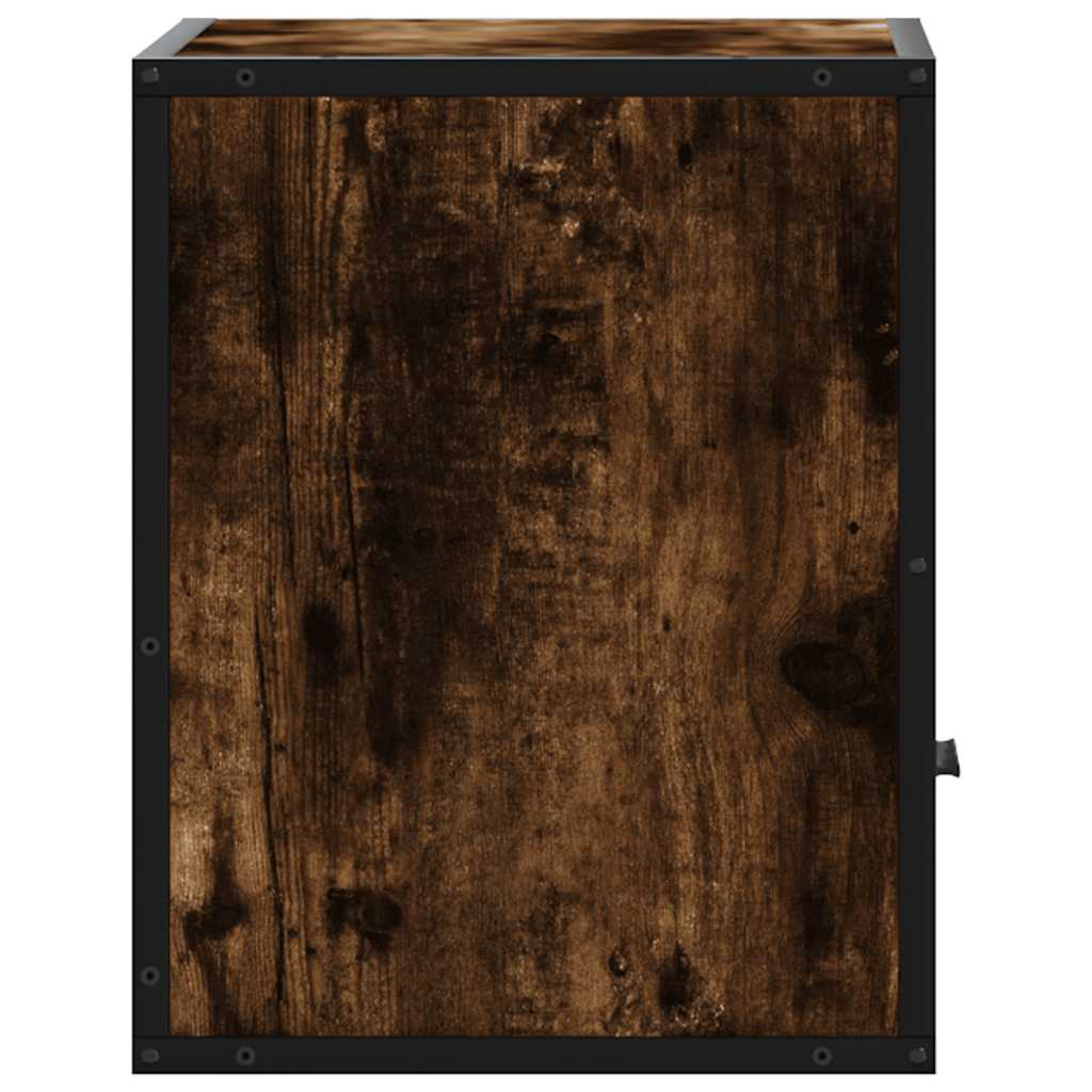 Smoked Oak Wall-mounted Bedside Cabinet 40x31x39.5 cm