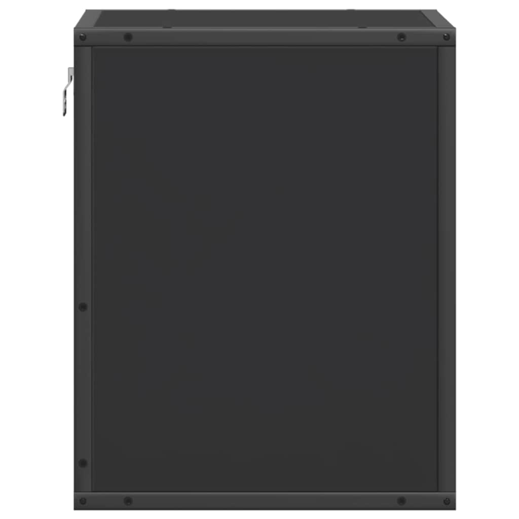 Sleek Black Wall-Mounted Bedside Cabinets Set of 2 - 40x31x39.5 cm
