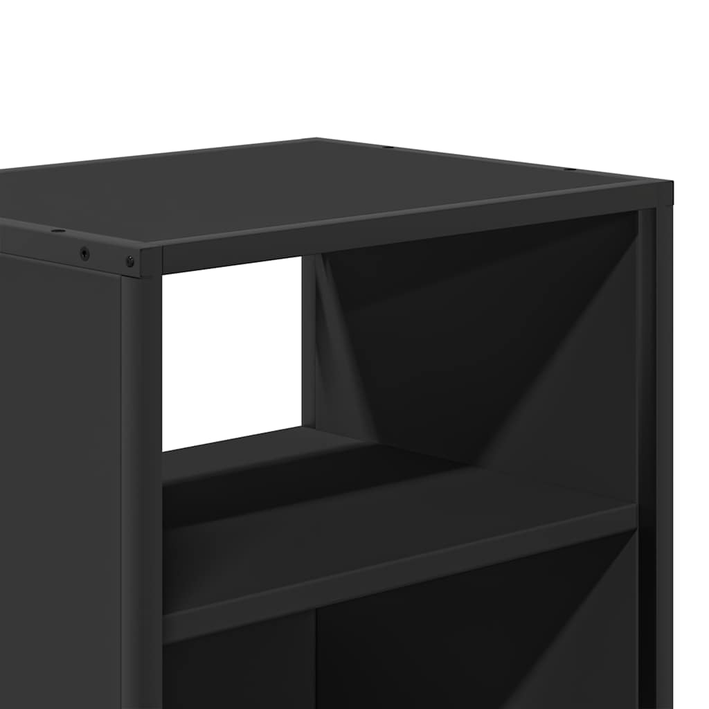 Sleek Black Wall-Mounted Bedside Cabinets Set of 2 - 40x31x39.5 cm