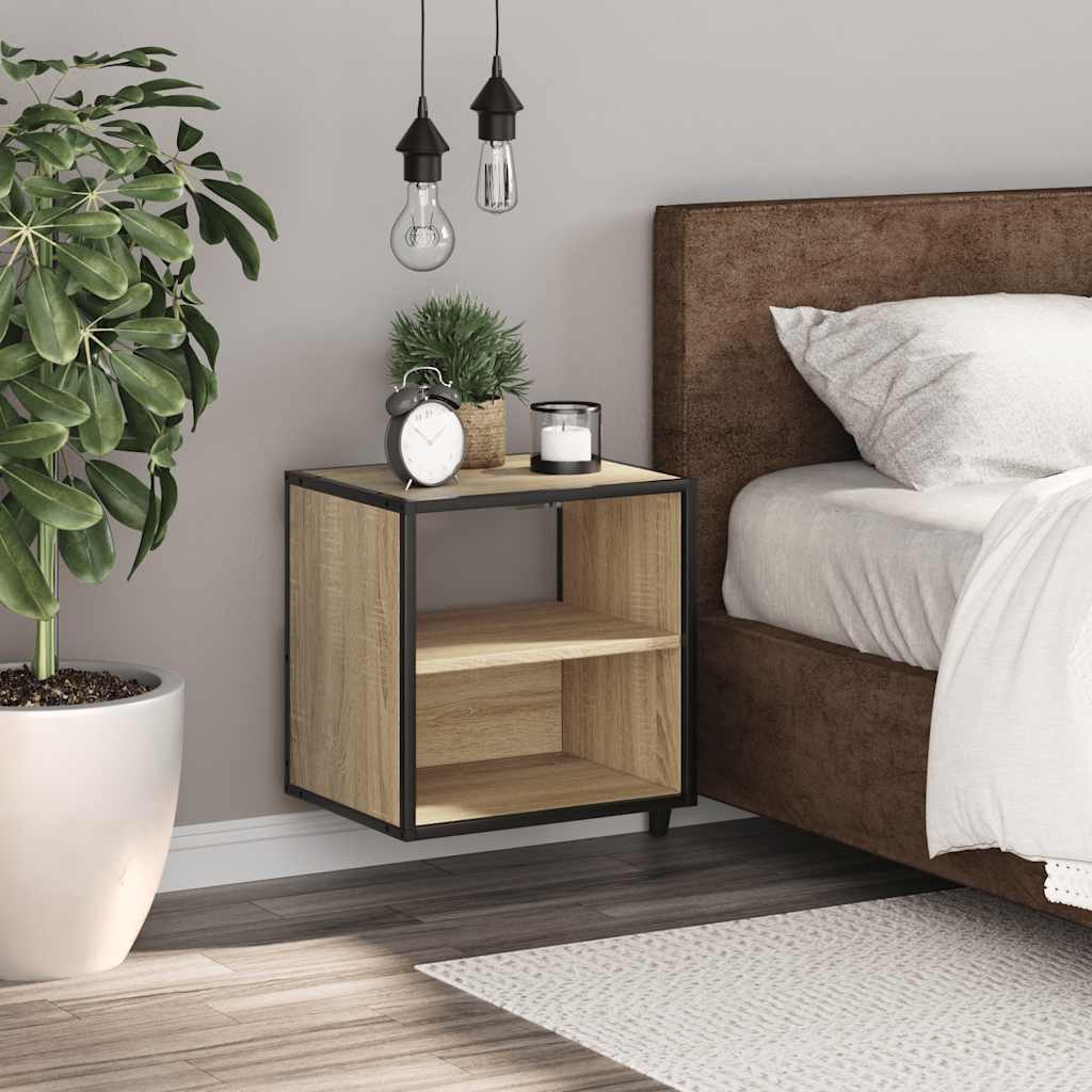 Sonoma Oak Wall-Mounted Bedside Cabinet 40x31x39.5 cm