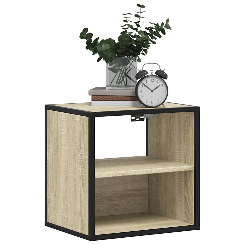 Sonoma Oak Wall-Mounted Bedside Cabinet 40x31x39.5 cm