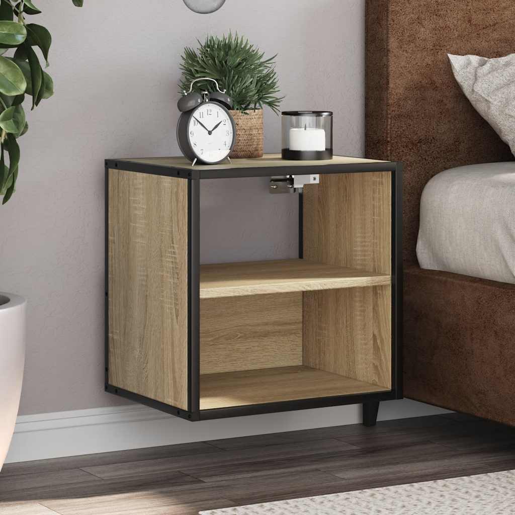 Sonoma Oak Wall-Mounted Bedside Cabinet 40x31x39.5 cm