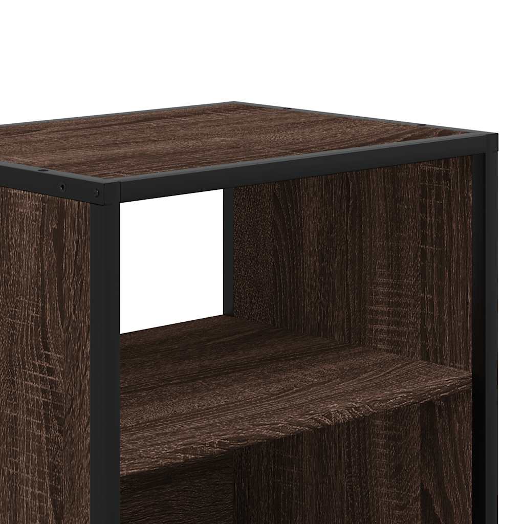 Brown Oak Wall-Mounted Bedside Cabinets Set of 2 - 40x31x39.5 cm