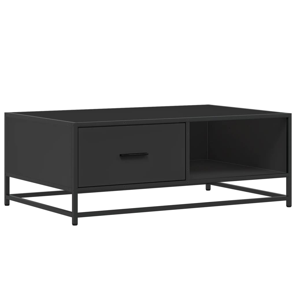 Coffee Table Black 90x57x35 cm Engineered Wood and Metal
