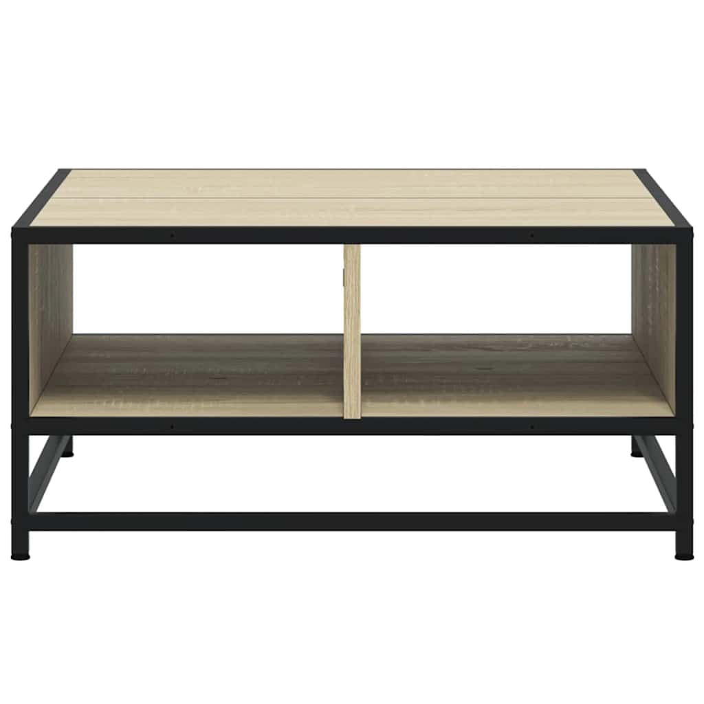Coffee Table Sonoma Oak 60.5x60.5x30 cm Engineered Wood and Metal