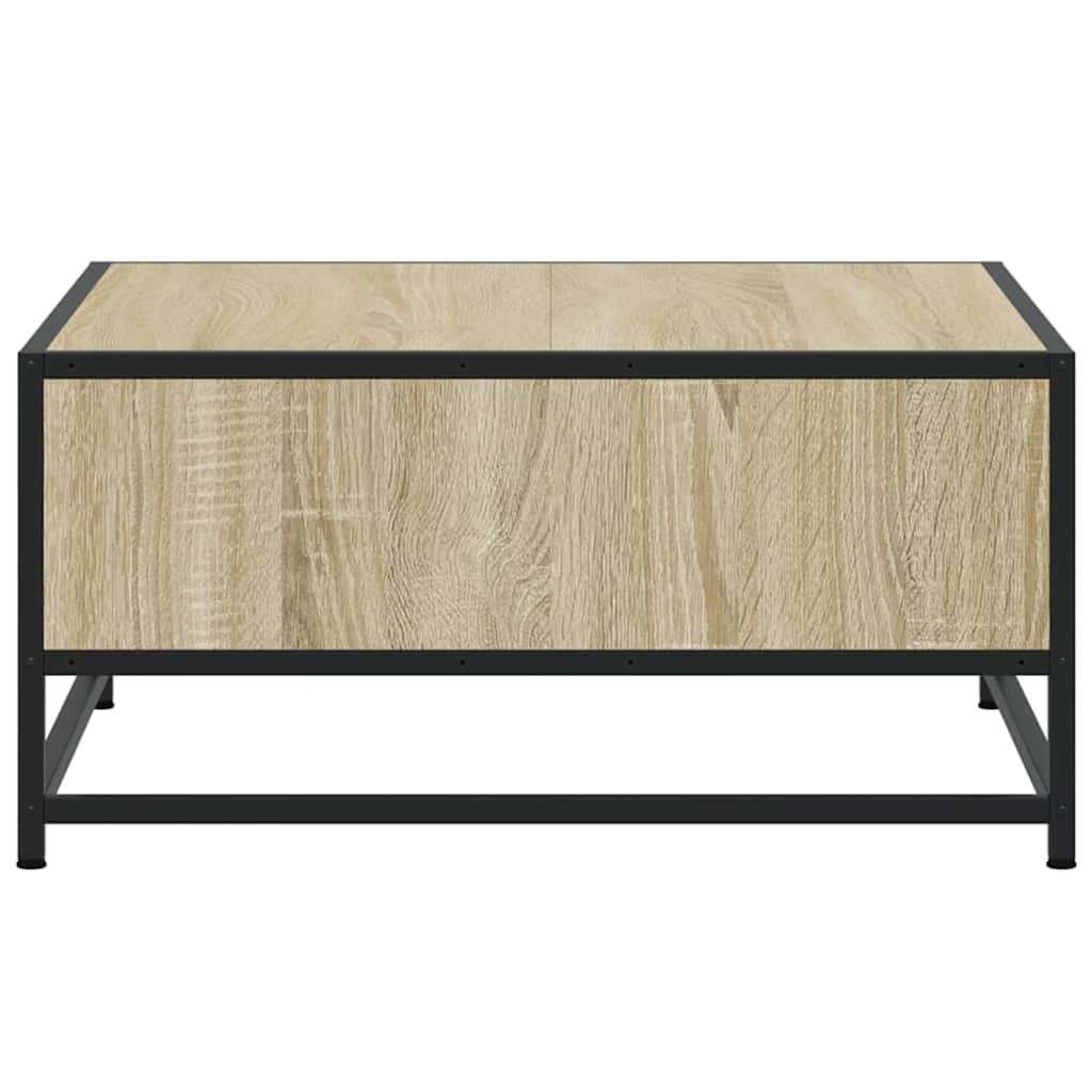 Coffee Table Sonoma Oak 60.5x60.5x30 cm Engineered Wood and Metal