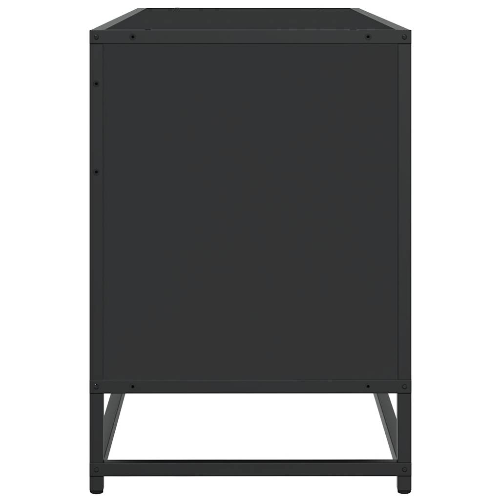 TV Cabinet Black 100x35x50 cm Engineered Wood and Metal
